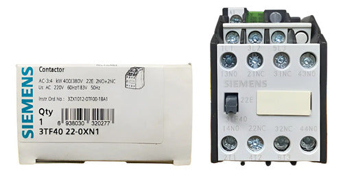 Contator 3p 3tf4022-0xn1 2na+2nf 220v Ac-3: 4kw Siemens Novo 220v