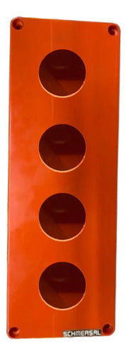 Botoeira De Plástico Absp4 C/ 4 Furos De 30mm Ace Schmersal Laranja