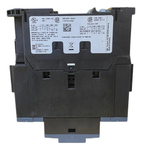 Contator 3rt2035-1ag20 41a Tripolar 110 Vca Sirius Siemens 110vca