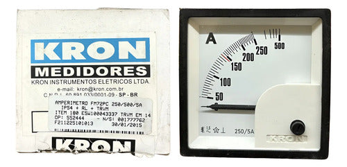 Amperímetro Fm72pc 250/500/5a Travamento Em 145a Ip54 Kron