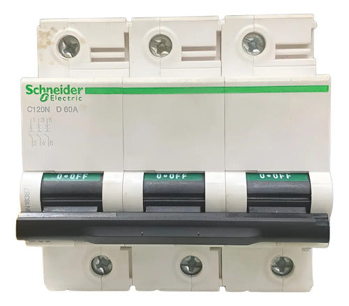 Disjuntor C120n 3p Curva D 80a 440v A9n18387 Schneider