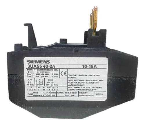 Rele De Sobrecarga 3ua5540-2a 10-16a Siemens -