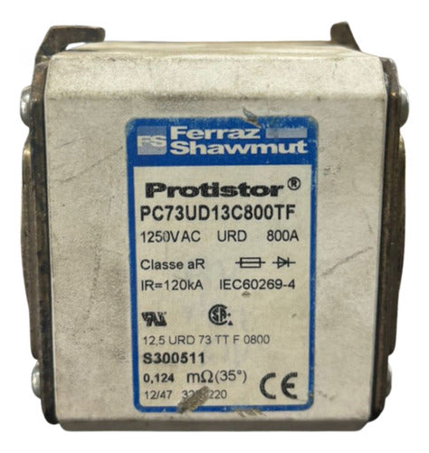 Kit Com 2 Peças: Fusivel Pc73ud13c800tf 800a 1200vca Mersen 1200v
