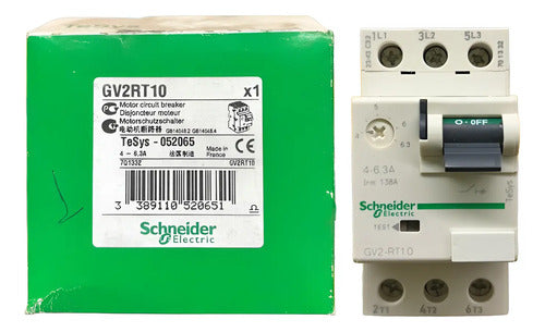 Disjuntor Motor Termomagnético 4-6,3a Gv2rt10 Schneider 690v 50-60 Hz
