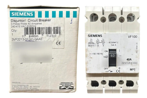 Disjuntor Tripolar 40a 240/415v 3vf2213-0fj41-0aa0 Siemens