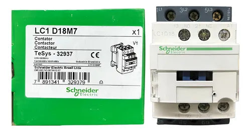 Contator Tripolar 18a 1na+1nf 220vca Lc1d18m7 Schneider 220 Vca