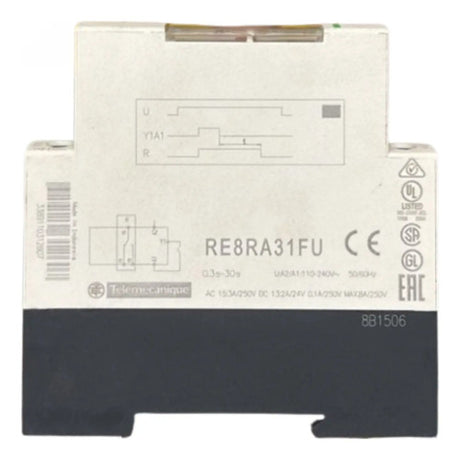 Rele Temporizador 0,3-30s 110/240vca Re8ra31fu Schneider 240vca