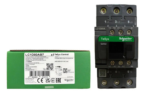 Contator 3p 66a Ac-3 24vca 50/60hz Lc1d80ab7 Schneider 24v