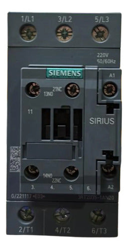 Contator 3p 41a 220vca 1na + 1nf 3rt2035-1an20 Siemens 220 Vca