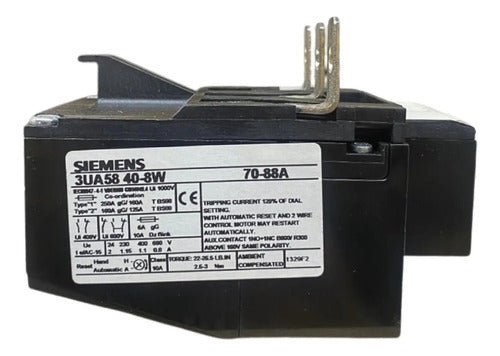 Rele De Sobrecarga 3ua5840-8w 70-88a Siemens  -