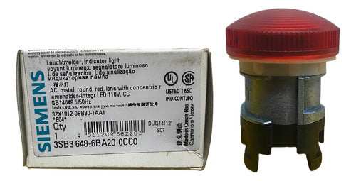 Sinaleiro 22mm 110v Vermelho 3sb3648-6ba20-0cc0 Siemens
