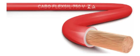 Cabo Flexível Sil 1mm Vermelho 1x1mm2 100 Metros (100m) Vermelho