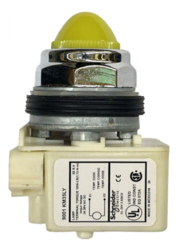 Sinaleiro 30mm Metálico 9001kp35lyy9 Amarelo Schneider Amarelo 24vca Cc