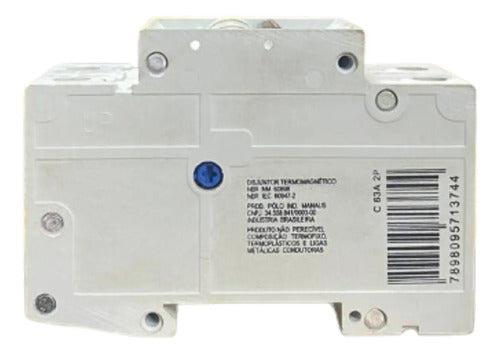Disjuntor Termomagnetico 2p 5sx2263-7 63a Siemens - 50/60hz