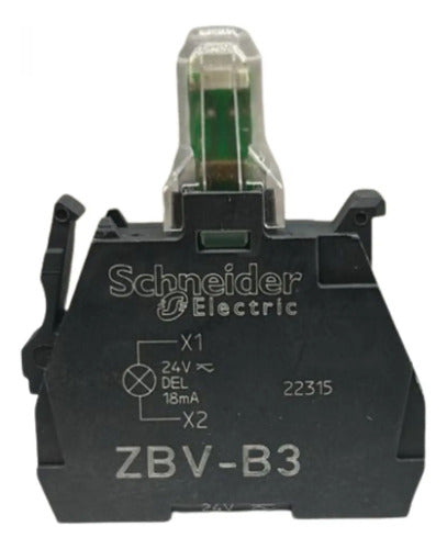 Kit Com 2: Bloco De Contato Led Lumin. Verde Zbvb3 Schneider