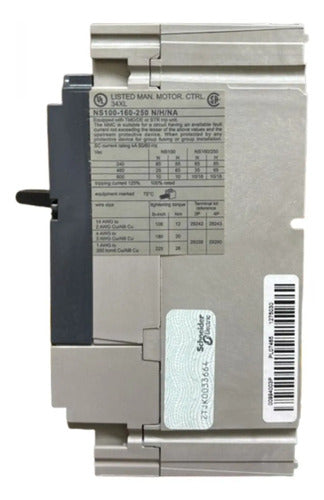 Disjuntor Tripolar 80a Ns100h-tm80d 29671 Merlin Gerin