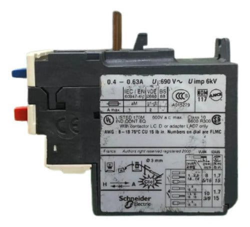 Relé De Sobrecarga Térmica 0,40-063 Lrd04 Telemecanique 690v
