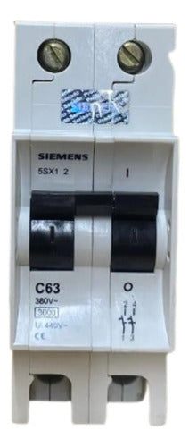 Disjuntor Bipolar 5sx1263-7 63a Curva C Siemens
