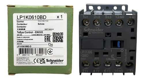 Contator Tripolar Tesys K 6a 1na 24vcc Lp1k0610bd Schneider 24v