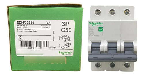 Disjuntor 3p 50a 3ka 400vca Curva C Ez9f33350 Schneider