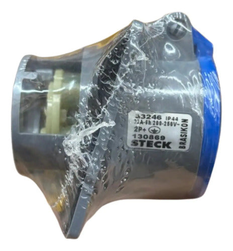 Tomada Emb Brasikon 2p+t 32a 200/250v 6h Azul S3246 Steck Azul
