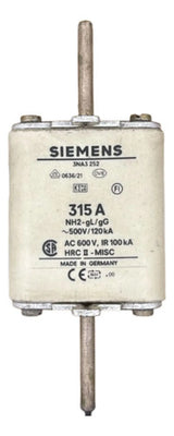Fusível Nh02 Retardado 315a 500v 3na3252 Siemens 500v