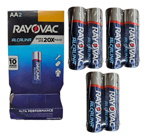 Pilha Rayovac Alcalina Aa 1,5v Lr6 Kit Com 06 Peças