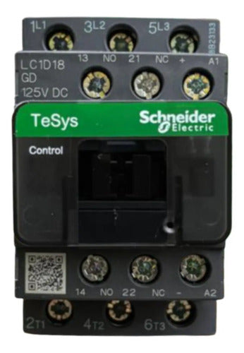 Contator Tesys 3p 18a 125vcc 1na+1nf Lc1d18gd Schneider 127v