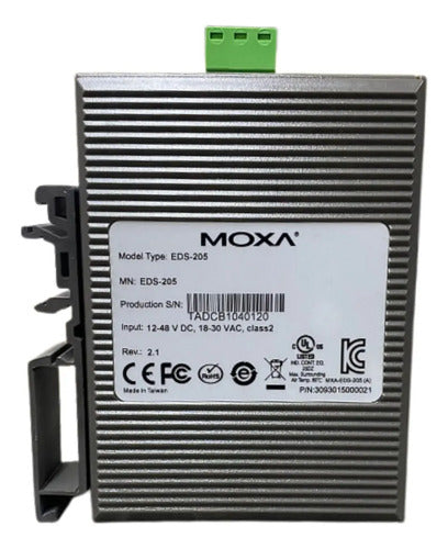Switch Ethernet 5 Portas 10/100base-t(x) Eds-205 V2.1 Moxa