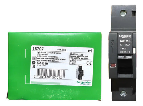 Disjuntor Unipolar Ng125h Curva C 20a 18707 Schneider 500v 50/60 Hz
