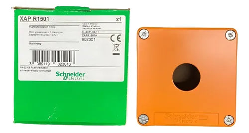 Botoeira 22mm Metalica 1 Furo Laranja Xapr1501 Schneider