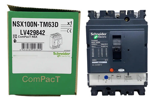 Disjuntor Tripolar 63a Nsx100n-tm63d Lv429842 Schneider