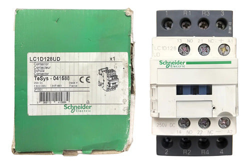Contator 4p Tesys 12a 1na+1nf 250vcc Lc1d128ud Schneider 220v