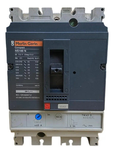 Disjuntor Tripolar 63a Ns100n-tm63d 29632 Merlin Gerlin