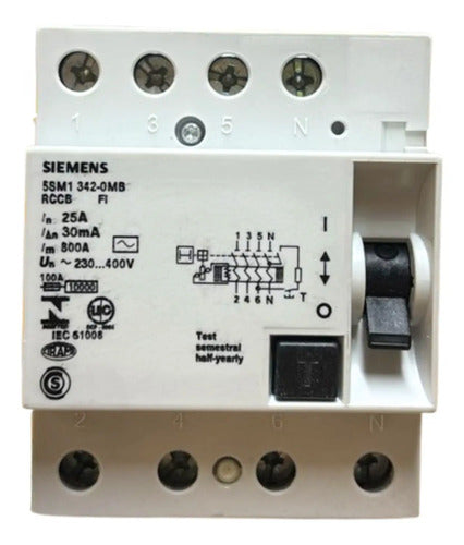 Interruptor Diferencial 4p 5sm1342-0mb 25a Siemens