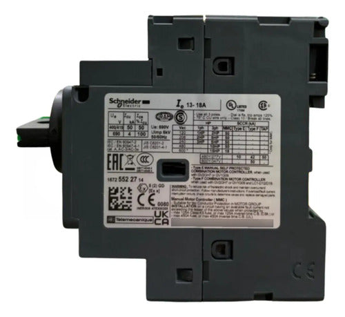 Disjuntor Motor Termomagnético 13-18a 3p Gv2p20 Schneider