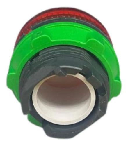 Kit Com 2 Peças: Cabeçote 22mm Vermelho Zb5av04 Schneider