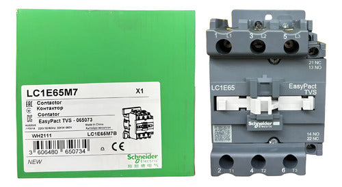 Contator 3p 65a 1na+1nf Bobina 220vca Lc1e65m7 Schneider  220v