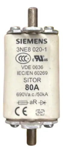 Elemento Fusível Sitor 3ne8020-1 80a 50ka Siemens 690v