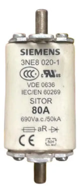 Elemento Fusível Sitor 3ne8020-1 80a 50ka Siemens 690v