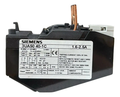 Rele De Sobrecarga 3ua5040-1c 1,6-2,5a Siemens -
