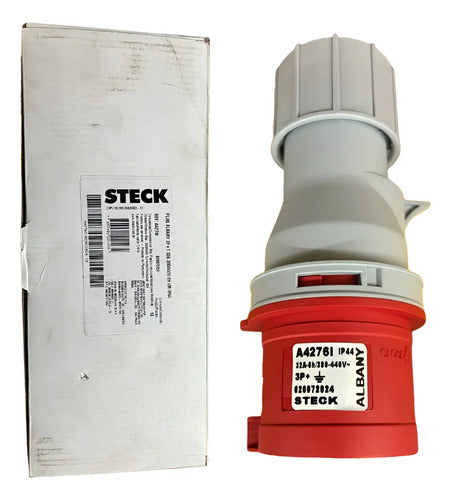 Kit Com 2: Plug A4276i 32a 3p+t 380/440v Vermelho Steck Vermelho