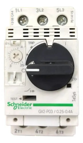 Disjuntor Motor 0,25-0,40a Manopla Rotativa Gv2p03 Schneider 690v 50-60 Hz