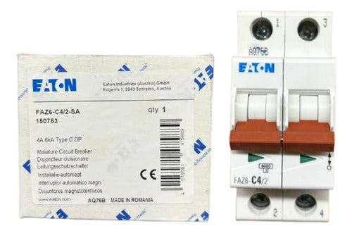 Disjuntor Bipolar Faz6-c4/2-sa 4a 6ka Eaton -