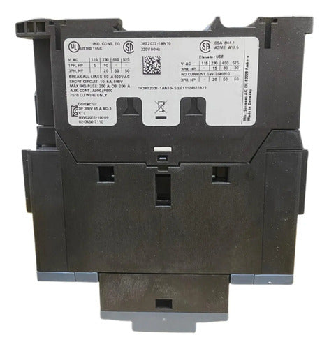 Contator Tripolar 3rt2037-1an10 220v 65a 30kw Siemens 220v