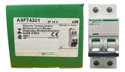 Disjuntor Acti9 Ic60n 2p Curva C 1a 440v A9f74201 Schneider