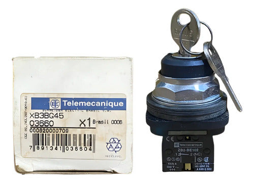 Botão 30mm 1na+1nf Preto Xb3bg45 Telemecanique Preto