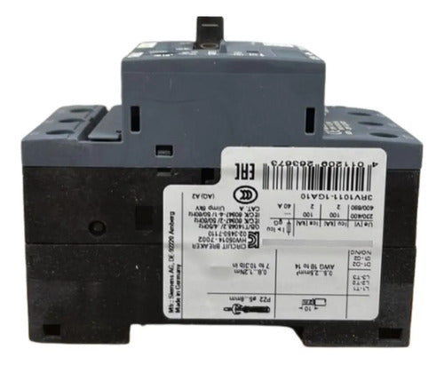 Disjuntor Motor 3rv1011-1ga10 4,5-6,3a Siemens Não Informado 50/60hz