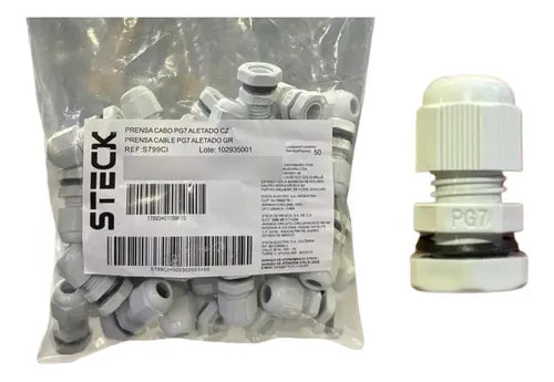 Kit Com 50 Peças: Prensa Cabo S799ci Cinza Pg7 Steck