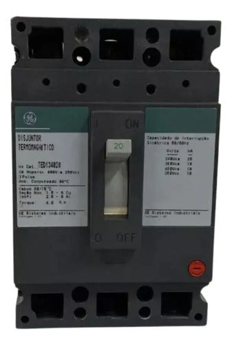 Disjuntor Tripolar Ted134020 20a 480vca GE